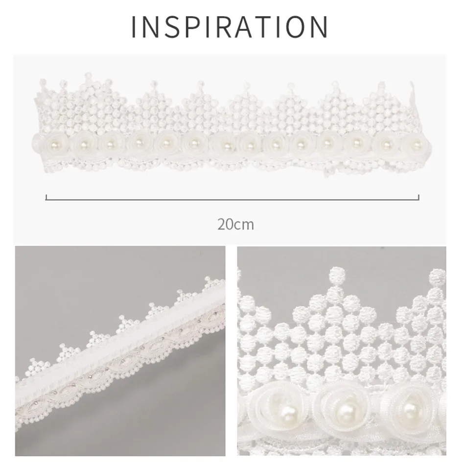 Balleenshiny Children's Diamond Lace Crown Hairband Hollow Stretch Baby Headband Accessories Newborn Photography Props Gift | Мать и