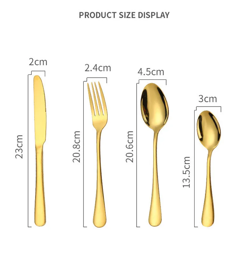 24pcs Dinner Goldware Cutlery Dinnerware Set Spoon Fork Knife Stainless Steel Sets Portable Tableware | Дом и сад