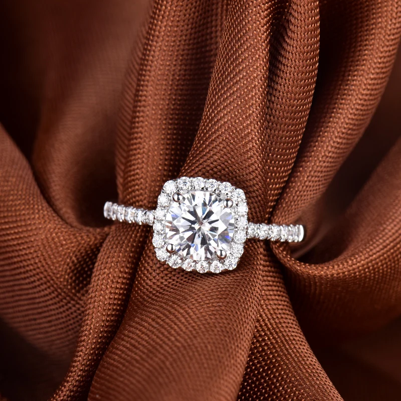 1ct Moissanite LOVERJEWELRY, новейшие кольца, для женщин, Муассанит, обручальное кольцо, Настоящее 14 к белое золото, юбилей, свадебные женские кольца, ювелирные изделия - Цвет камня: 1ct Moissanite
