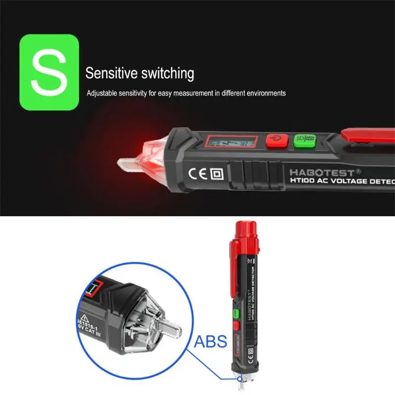 Многофункциональный Бесконтактный цифровой дисплей HABO TEST HT100 12-1000 В переменного