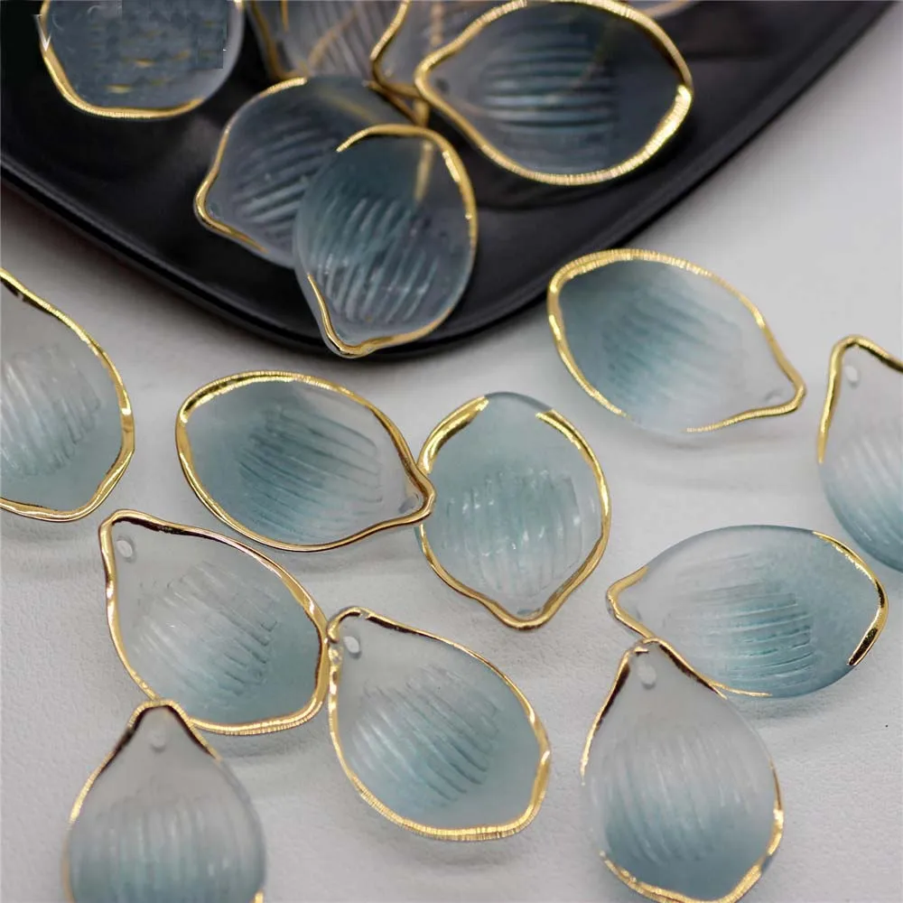 10 шт./лот разноцветные лепестки лотоса из смолы подвески базовые части для