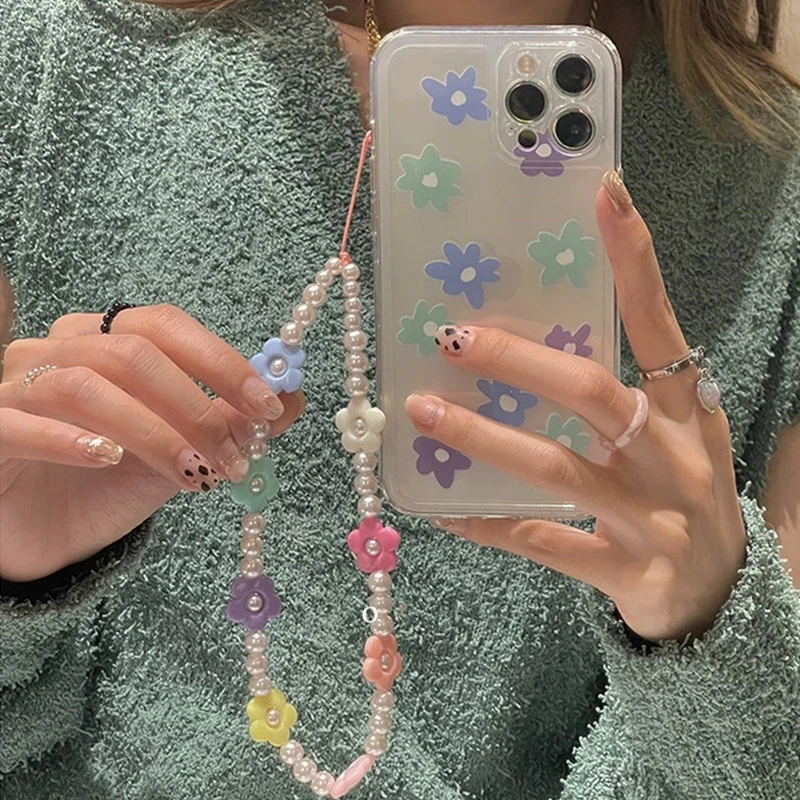 Корейский Новый разноцветный ремешок для телефона Macaron из смолы с сердцем