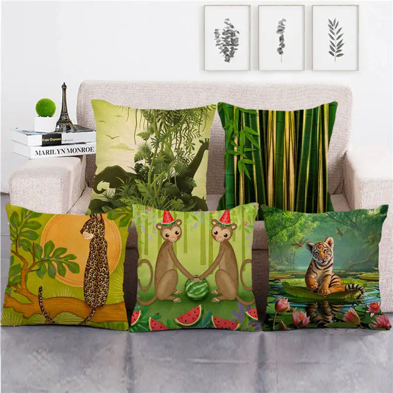 45 см * непромокаемый лес и окрашенный бамбуковый узор наволочка для подушки из