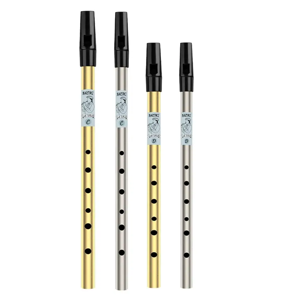 

Irish Whistle Flute D C Key 6 Hole Tin Whistle Nickel Brass Clarke Irish Prop