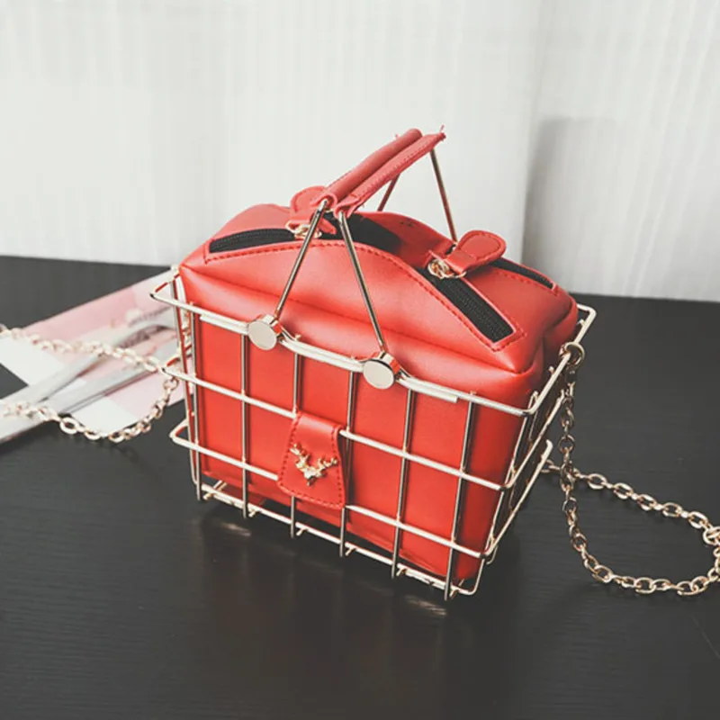 Женская сумка через плечо с металлической оправой роскошная дизайнерская