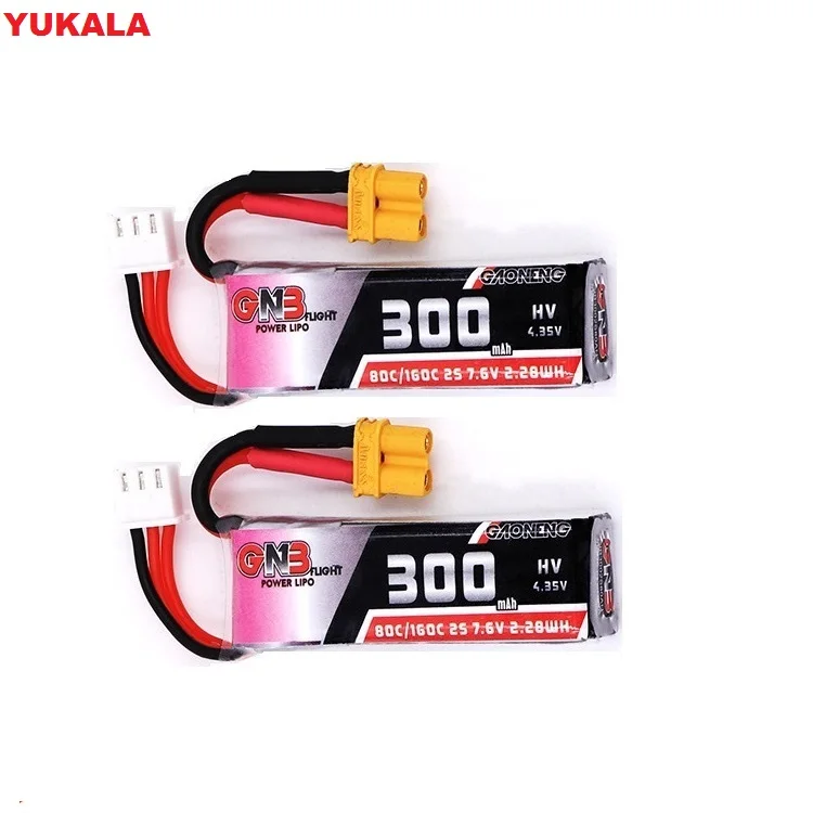 2 шт. 7 6 В 300 мАч 80C/160C HV Lipo батарея с разъемом XT30 для Beta75X 2S Beta65X дроны в м|Детали и