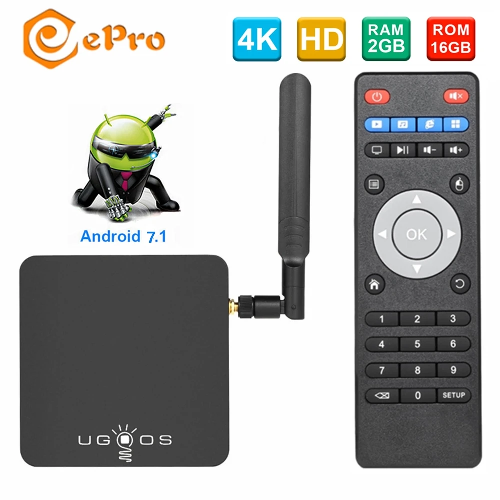 Ugoos AM3 Смарт ТВ приставка Android 7 1 Amlogic S912 Qcta Core 2 Гб 16 4G 5G двойной WiFi 1000M 4K медиаплеер