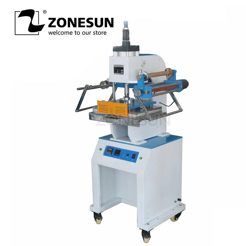 

ZONESUN ZY-819M Pneumatic Stamping Machine leather LOGO Creasing machine LOGO stampler name card stamping machine