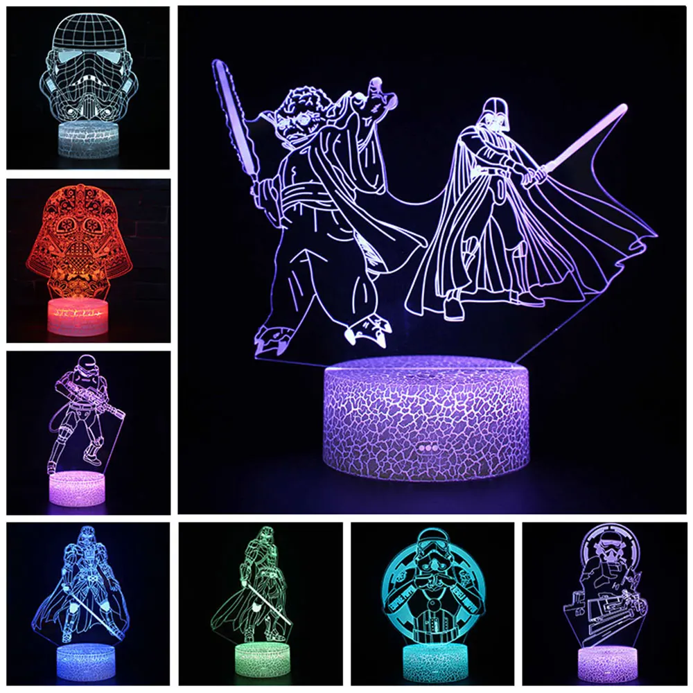 Шлем штурмовика из Звездных Войн шлем Дарт Вейдер 3d-светодиодный ллюзионная