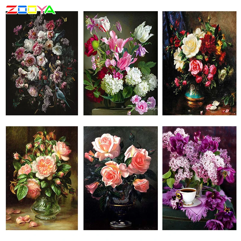 Алмазная картина цветок пион новая циркулярная из камней Продажа Алмаз Полный