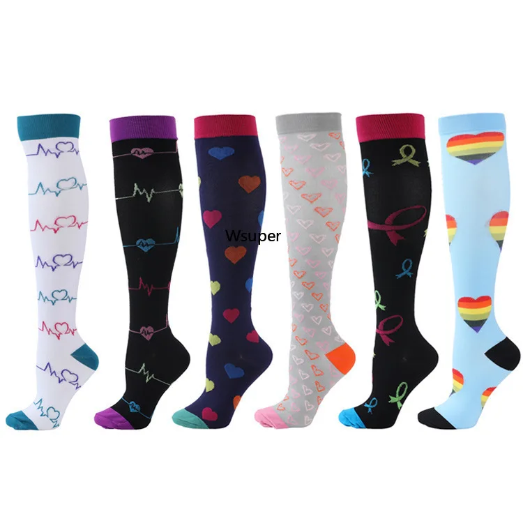Compression Socks Nurse Compression Socks 6 PAIRS Compression Stocking Women Running Cycling Sports Socks Men Thigh High Socks