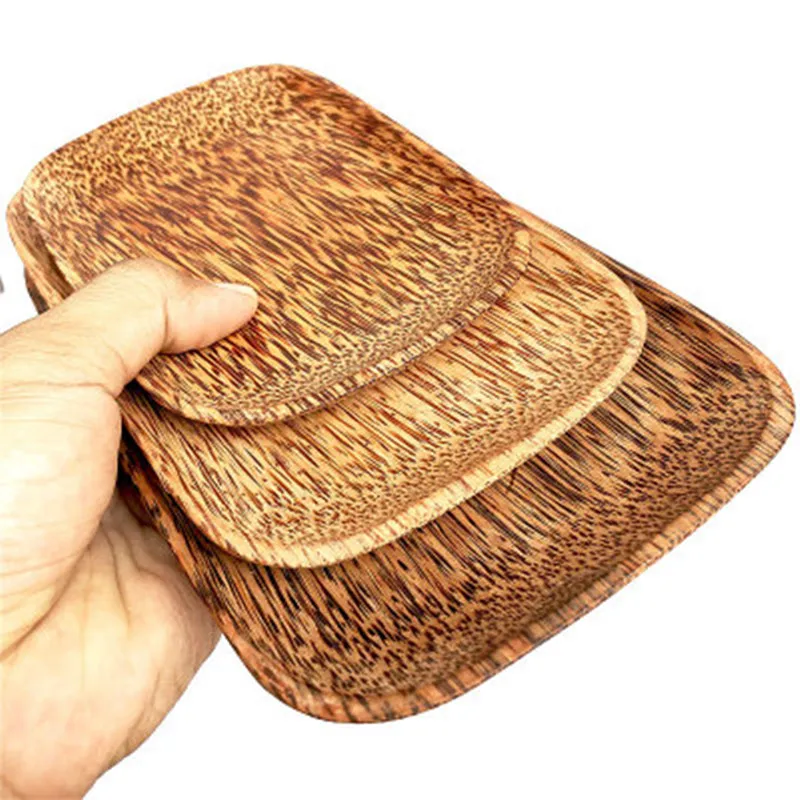 Кокосовая древесина для пищевых продуктов фруктовый торт тарелка конфет тарелки