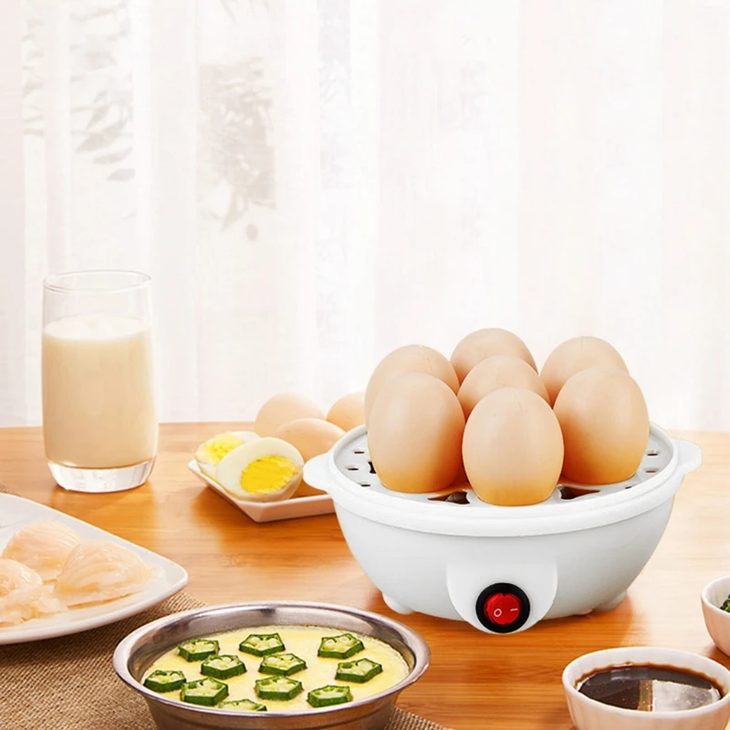 

Stainless Steel Electric Egg Steamer 7 Egg Capacity Electric Egg Cooker for Hard Boiled Eggs Multi-function Cartoon Hen Egg 19QE