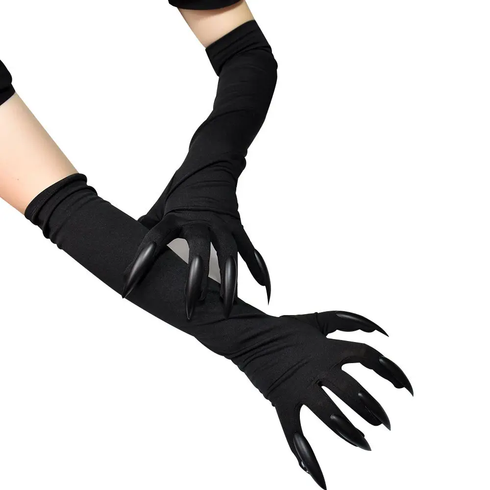 Модные длинные перчатки для косплея в виде призрака с когтями, забавные перчатки, длинные гвозди