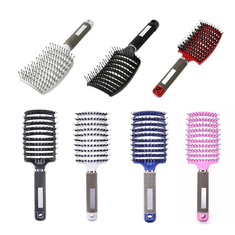Гребень для волос массажная расческа головы щетка с нейлоновой щетиной Женская