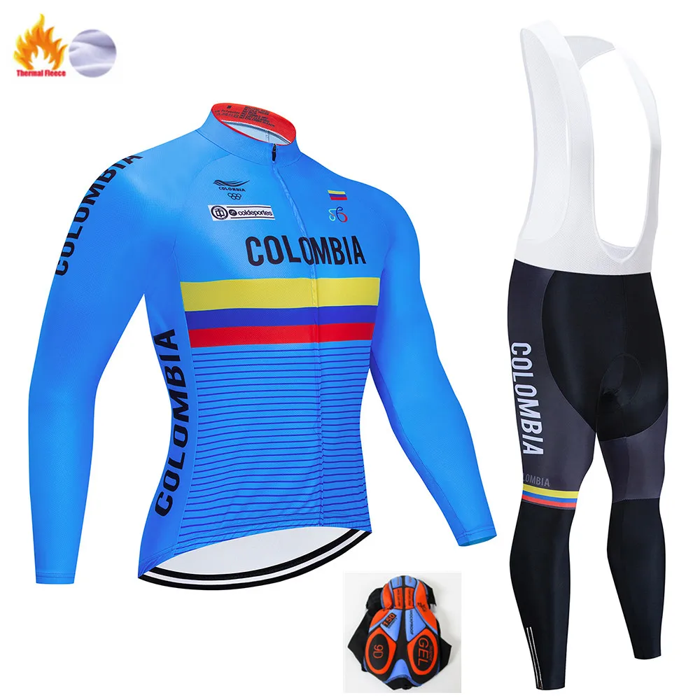 Winter Cycling Suit Зима, теплый флисовый комплект с длинным рукавом для езды на велосипеде, комплект для велоспорта, зимняя одежда для велоспорта, Ropa de invierno - Цвет: Winter Cycling Suit
