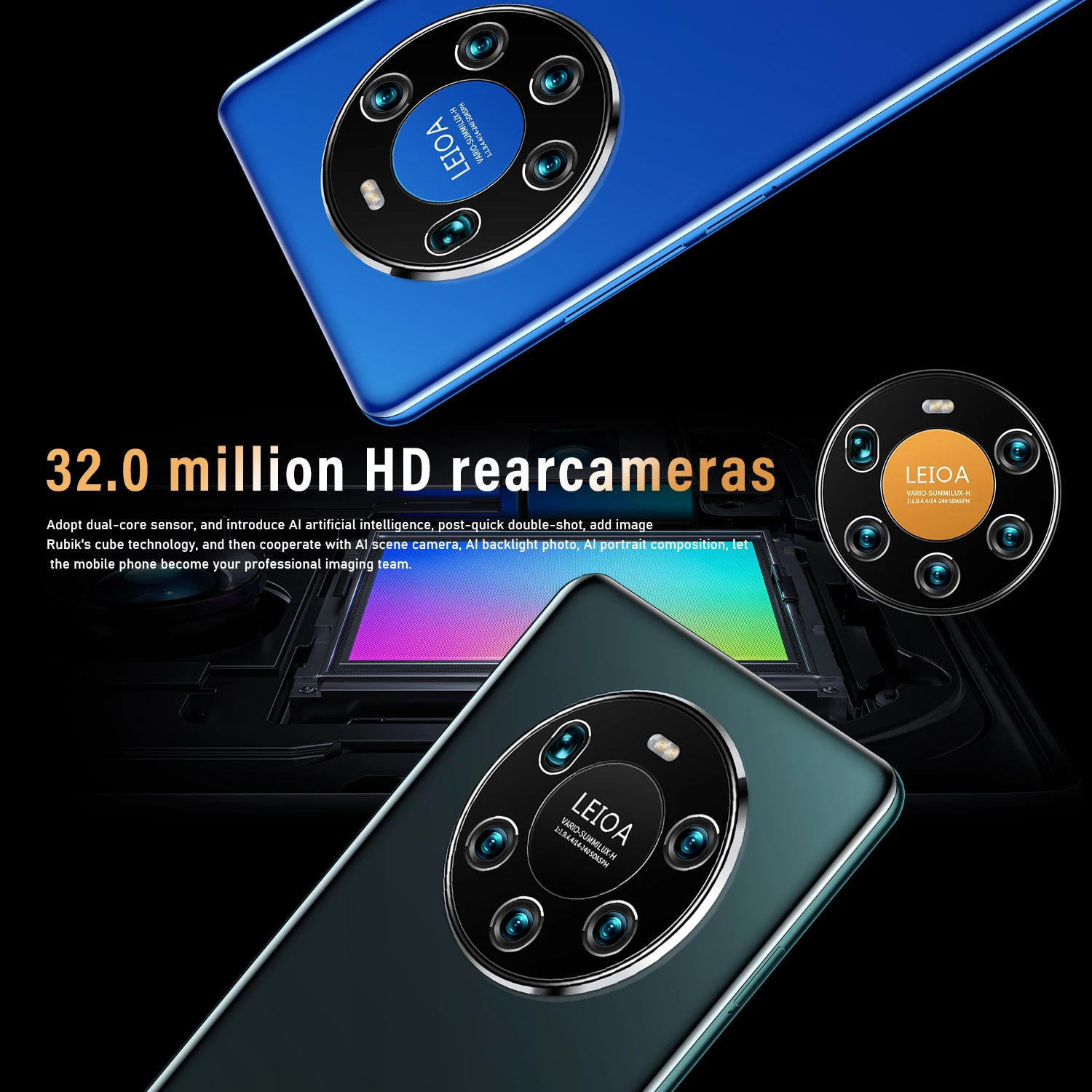 

Global Version Hot Sell Smartphones 7.3" Full Screen Huawe Mate40 Pro+ 6800mAh Resolution 1344*2772 Face Unlock New Mobile Phone