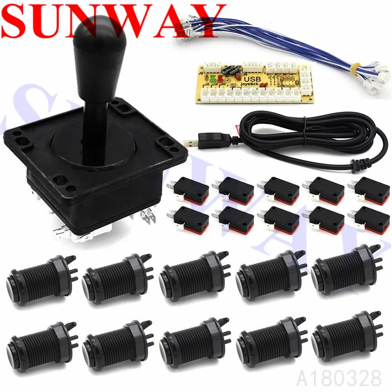 

Комплект деталей для аркадных игр, включая аркадные джойстики, аркадные кнопки для самостоятельного контроллера для аркадных игр, Mame,Raspberry ...