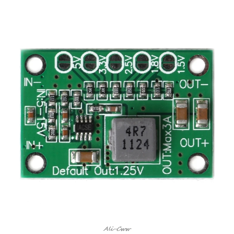 

DC Buck Step Down Power Converter Board 5-16V To 1.25V 1.5V 1.8V 2.5V 3.3V 5V 3A S927