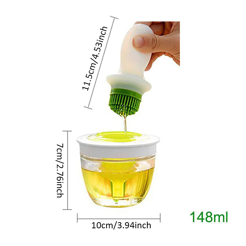 

Oil Bottle Brush Set Heat-Resistant Silicone Grill Oil Brush Barbecue Oil Brush Bottle Cooking Pastry Brush BBQ Kitchen Tool