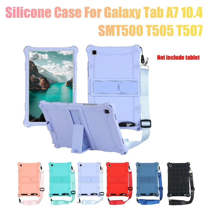 

Silicone Case for Samsung Galaxy Tab A7 10.4 Tablet SMT500/T505/T507 Tablet Case Tablet Stand with Pen and Strap