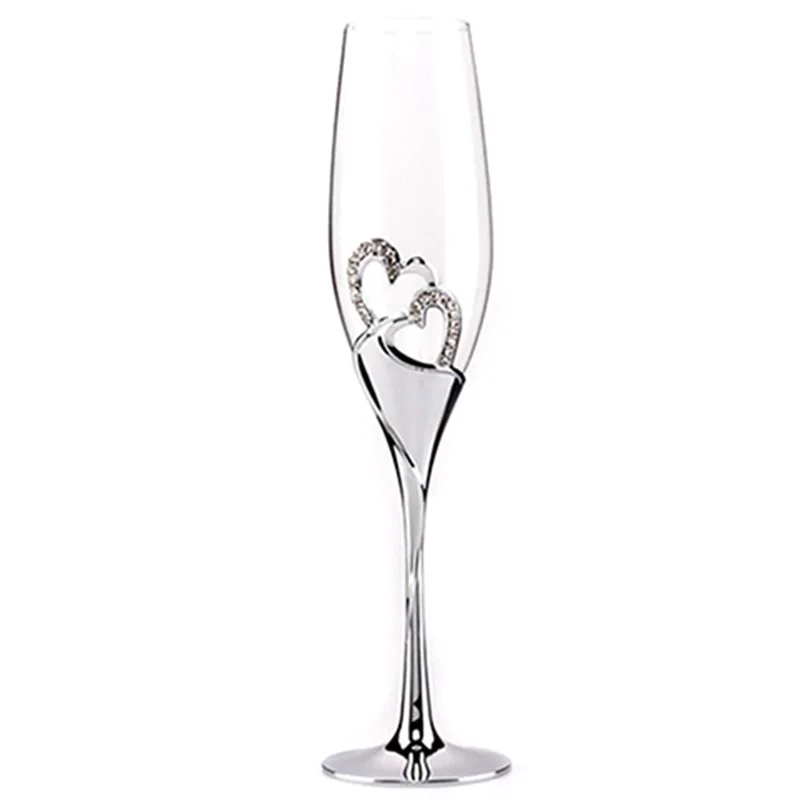 

2 PCS /Set Crystal Wedding Toasting Champagne Flutes Glasses Drink Cup Party Marriage Wine Decoration Cups For Parties Gift Box