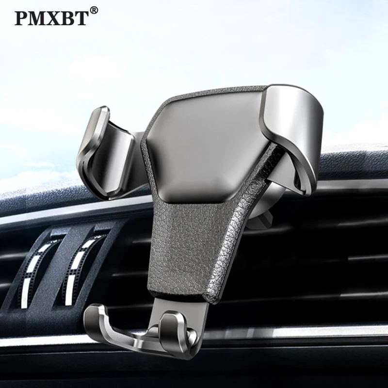 

Universal Car Phone Holder Leather Gravity Car Bracket Air Vent Stand Mount For iPhone 8 XS XR Samsung Support Telephone Voiture