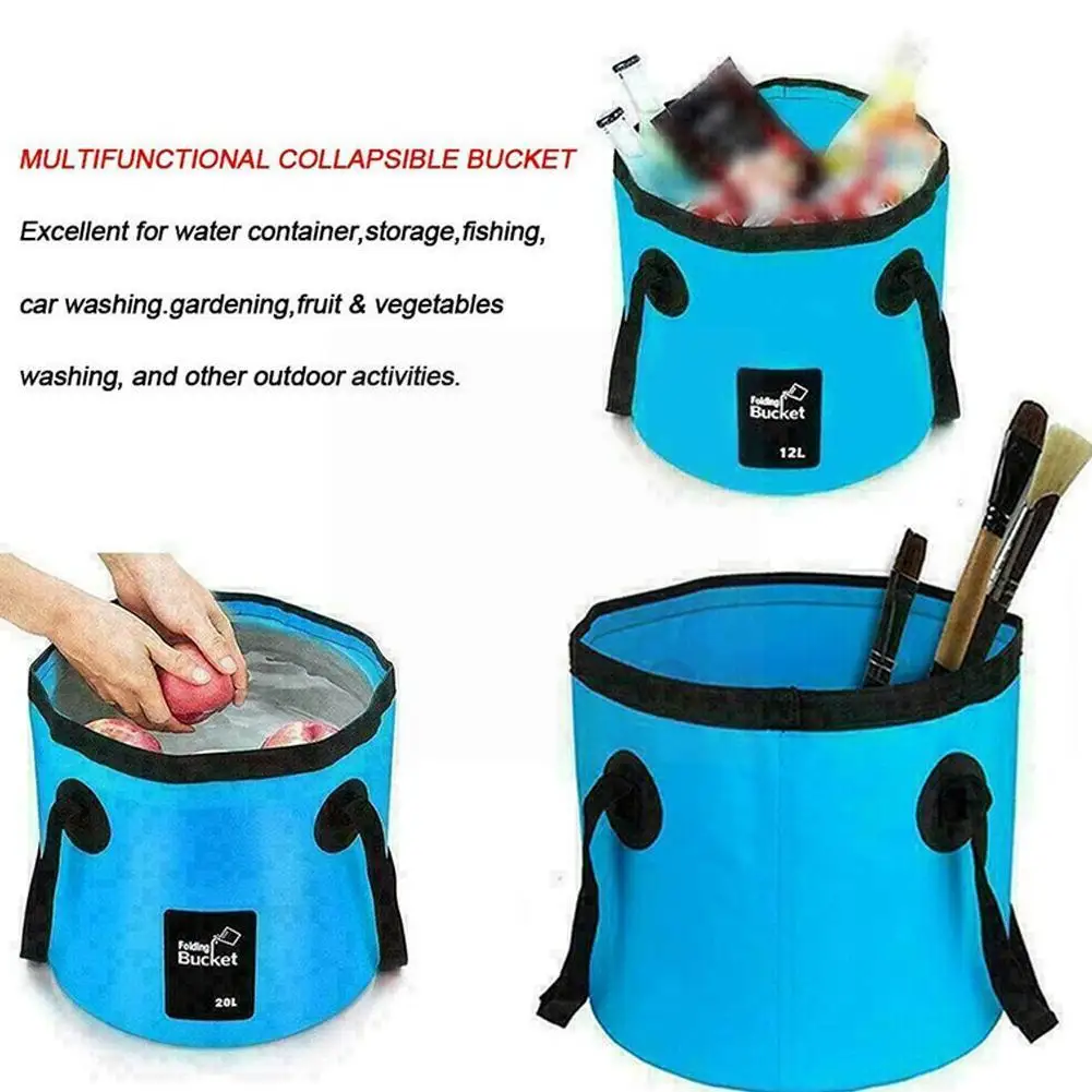 

20L Portable Bucket Water Storage Bag Storage Bag Waterproof Bucket Water Bag Fishing Folding N1Z1