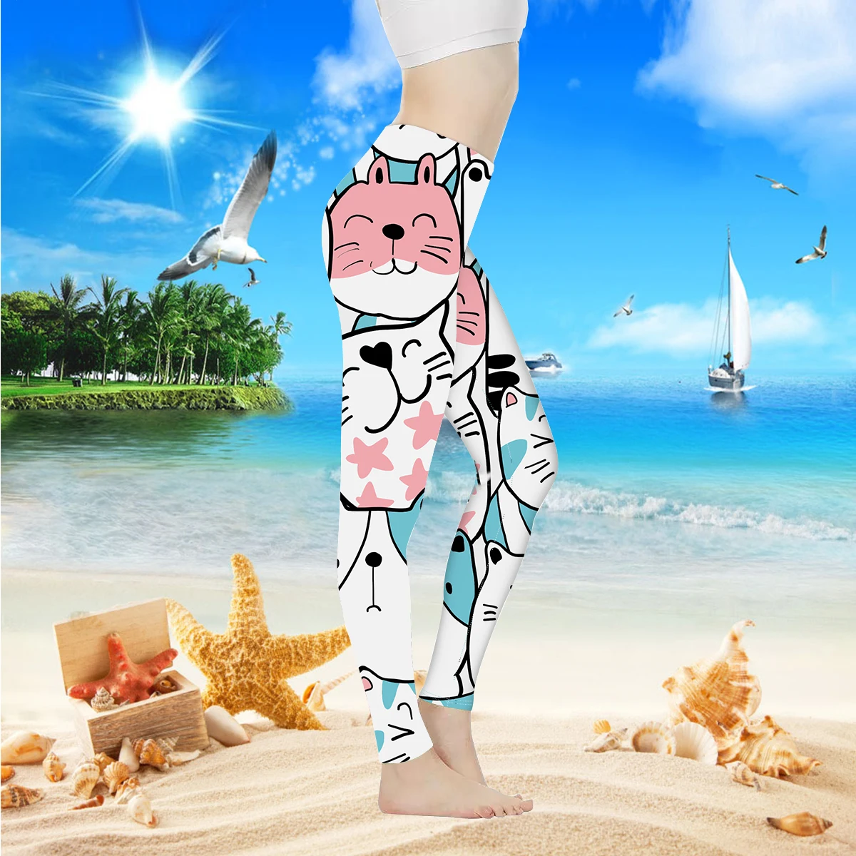 Спортивные женские штаны для йоги спортивные альпинизма с милым мультяшным