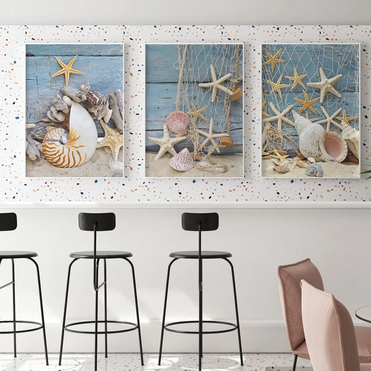 

Beach Starfish Shell Canvas Painting Sea Landscape Modern Wall Art Print Pictures Nordic Posters And Prints Living Room Decor