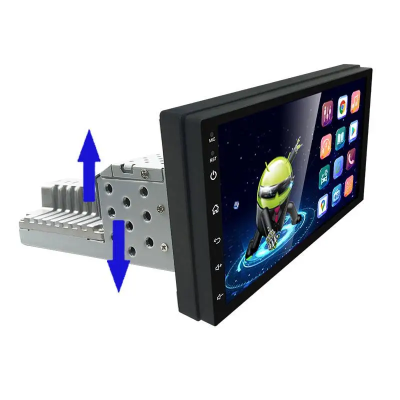 peerce 1din fm 7 inch adjustable car radio android 9 1 touch screen 1080p car stereo radio player quad core gps navigation free global shipping