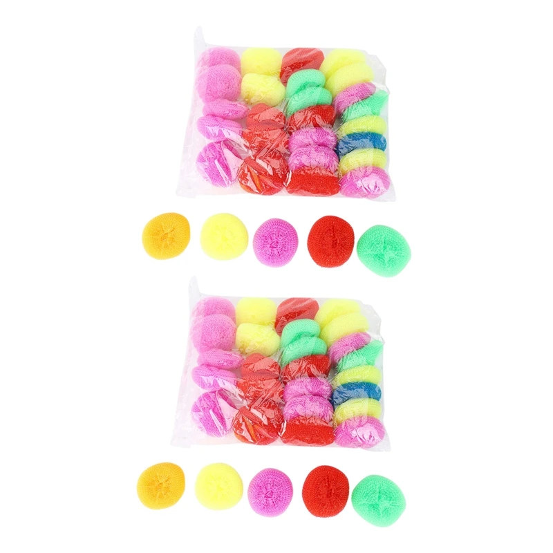 

Scouring Pads Round Dish Pads Plastic Non-Scratch Dish Scrubbers Assorted Color Dish Mesh Scrubbers For Kitchen (60 Pcs)