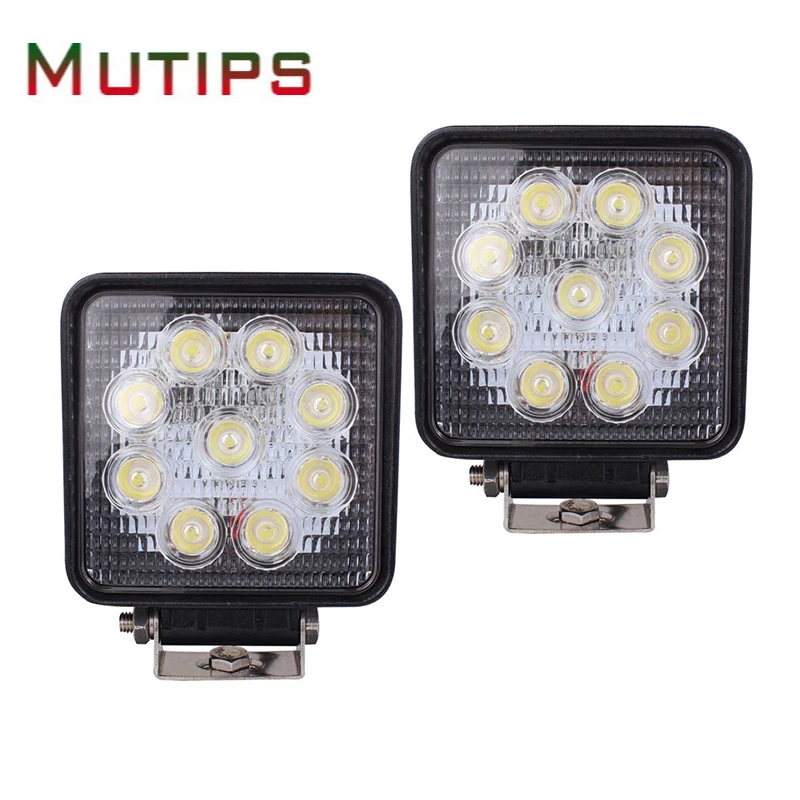 

Mutips 2X 4Inch 27W Car LED Work Lights 12V 9x 3W White DRL Fog Lamp car-styling For 4x4 Offroad ATV Truck 4WD Jeep accessories