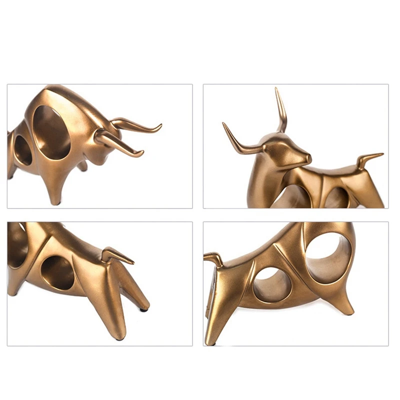 

Bull Statue Home Decoration Living Room Wine TV Crafts Abstract Animal