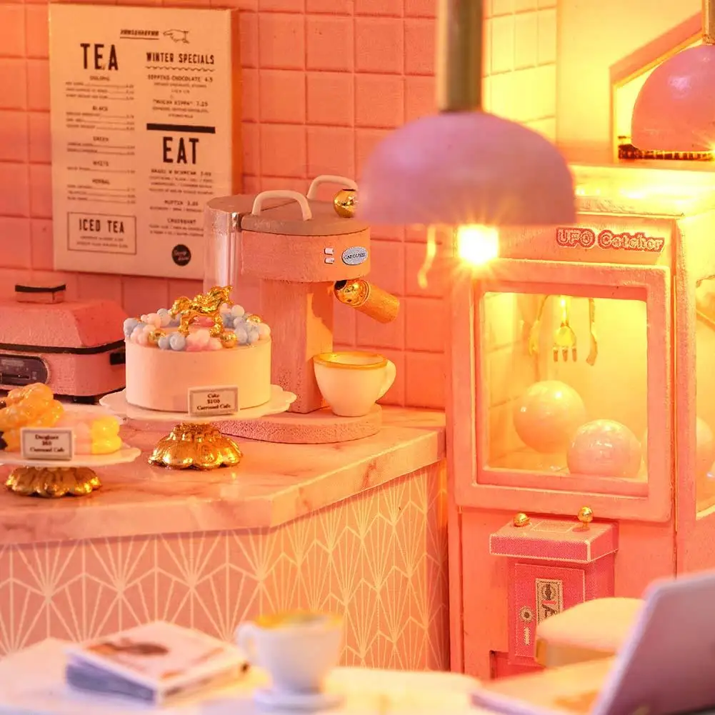 Деревянный кукольный домик сделай сам трехмерная сборка чердак миниатюрный с