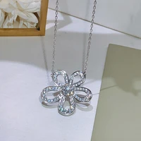 s925 sterling silver hollow flower necklace sunflower young girl fresh fashion personality trend high quality wholesale jewelry