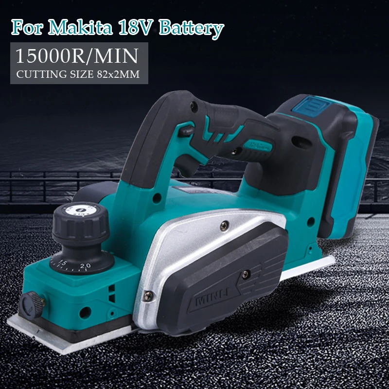 

18V Rechargeable Electric Planer With Wrench Cordless Hand Tool Suitable Makita 18V Battery Woodworking Cutting Power15000rpm