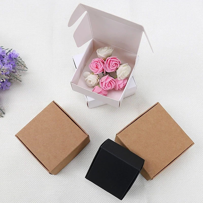 10pcs Blank Kraft Paper Packaging Box for Earring Diy Jewelry Display Storage Packing Case Wedding Party Handmade Gift Boxes - купить по