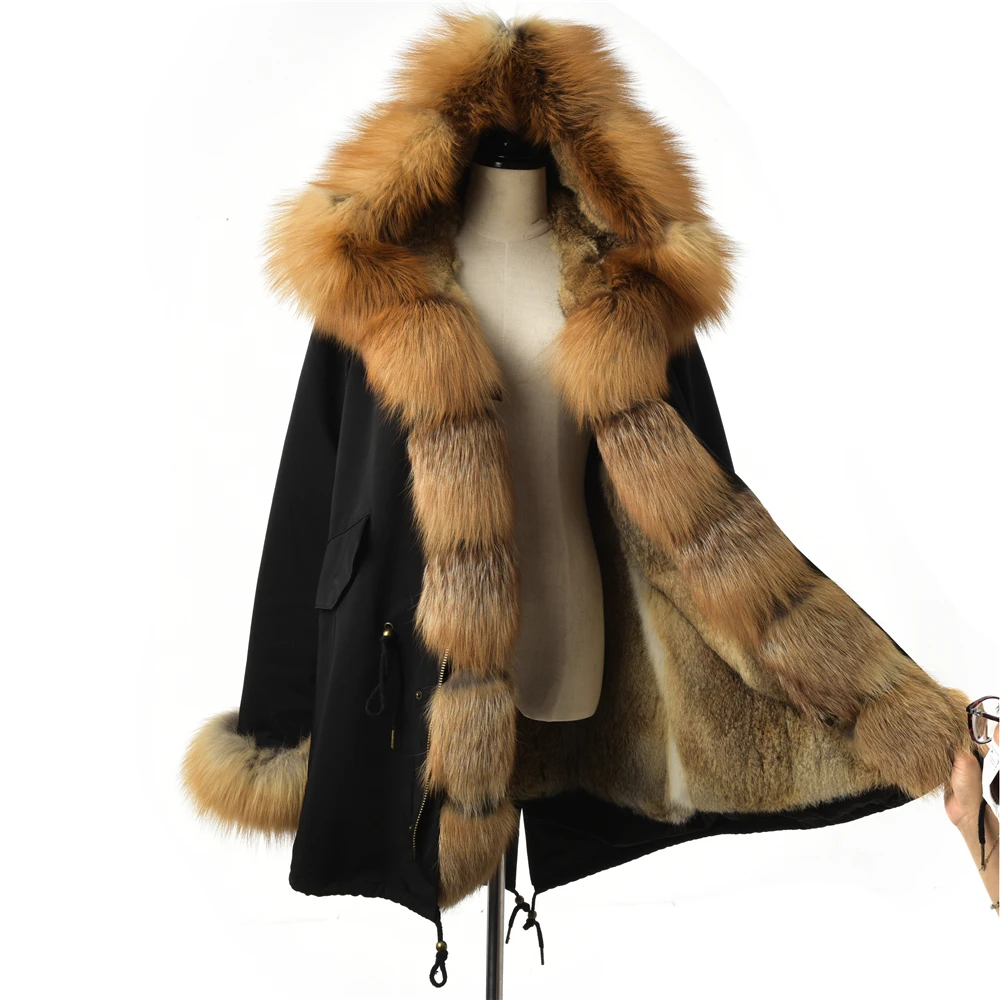 TOPFUR 2020 модное пальто из натурального меха женское красное лисьего с меховым