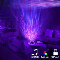 ocean wave projector night light remote control starry sky lamp aurora master 7 colors built in mini music player for bedroom