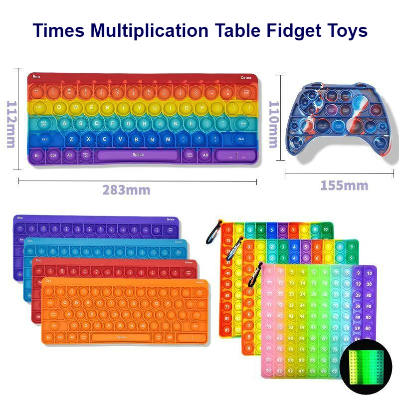 

Large Size Pop Times Multiplication Table Numbers Math Push Bubble School Supplies Pop Keyboard Abc Letters Alphabet Fidget Toys