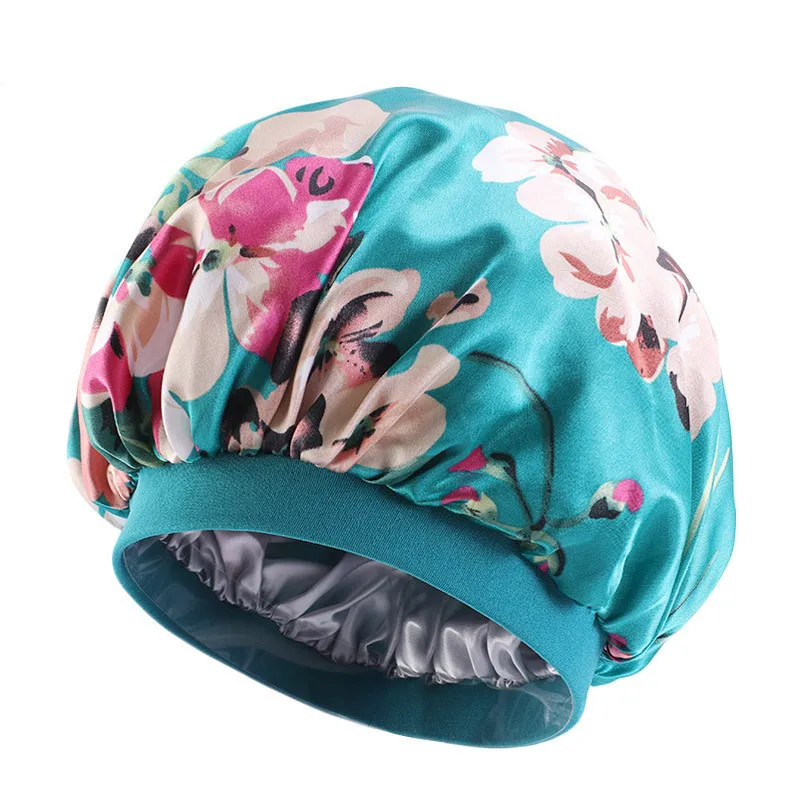 

5 Pcs Large size double layer Women Head Wrap silky Satin Linned Bonnet Hair Cap Cover Cap Ladies Night Cap Turban Chemo Hat