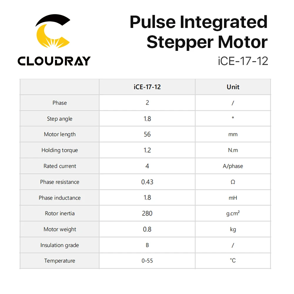 Интегрированный замкнутый драйвер двигателя Cloudray Nema 23 2-фазный двигатель 3000 Нм 4 а