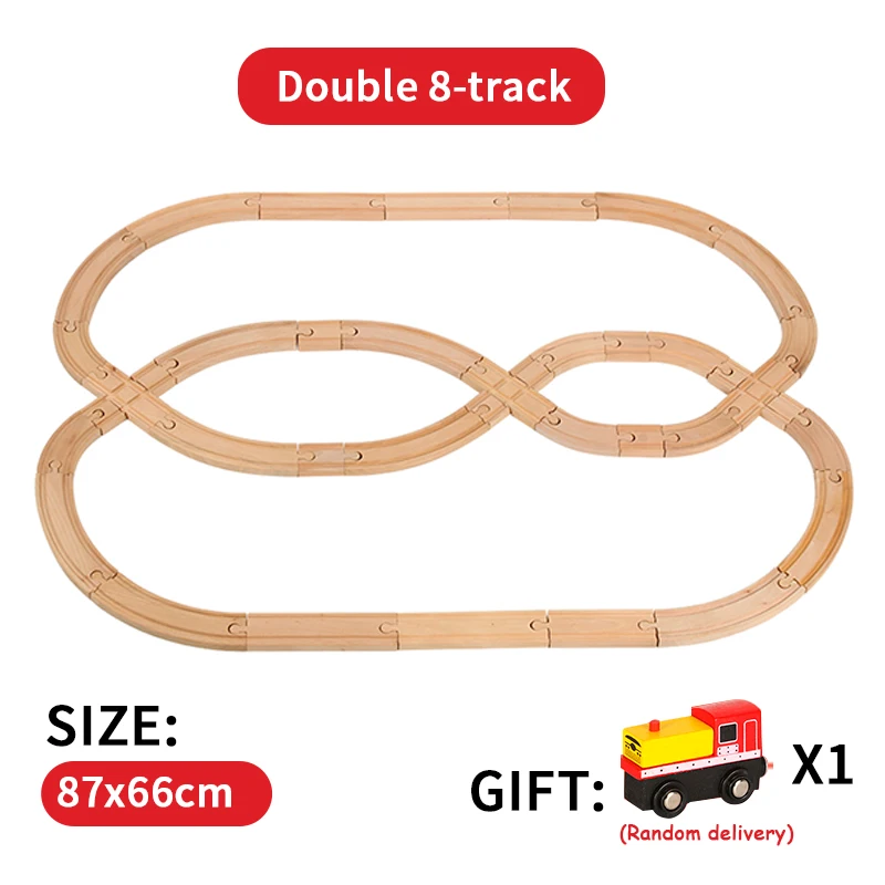 

Wooden Train Track Wood Train Railway Parts Compatible with T-homas Biro All Brands Train Toys Racing Tracks Set Toys For Kids