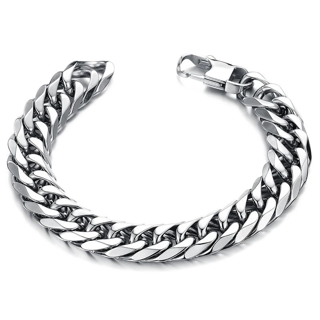 

2021 New Punk Womens Mens Bracelet Titanium Steel Silver Color Bracelet Chain Bracelet For Men Fashion Jewelry Accessories