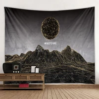 japanese style mountain and big moon background tapestry scene layout digital printing can be customized