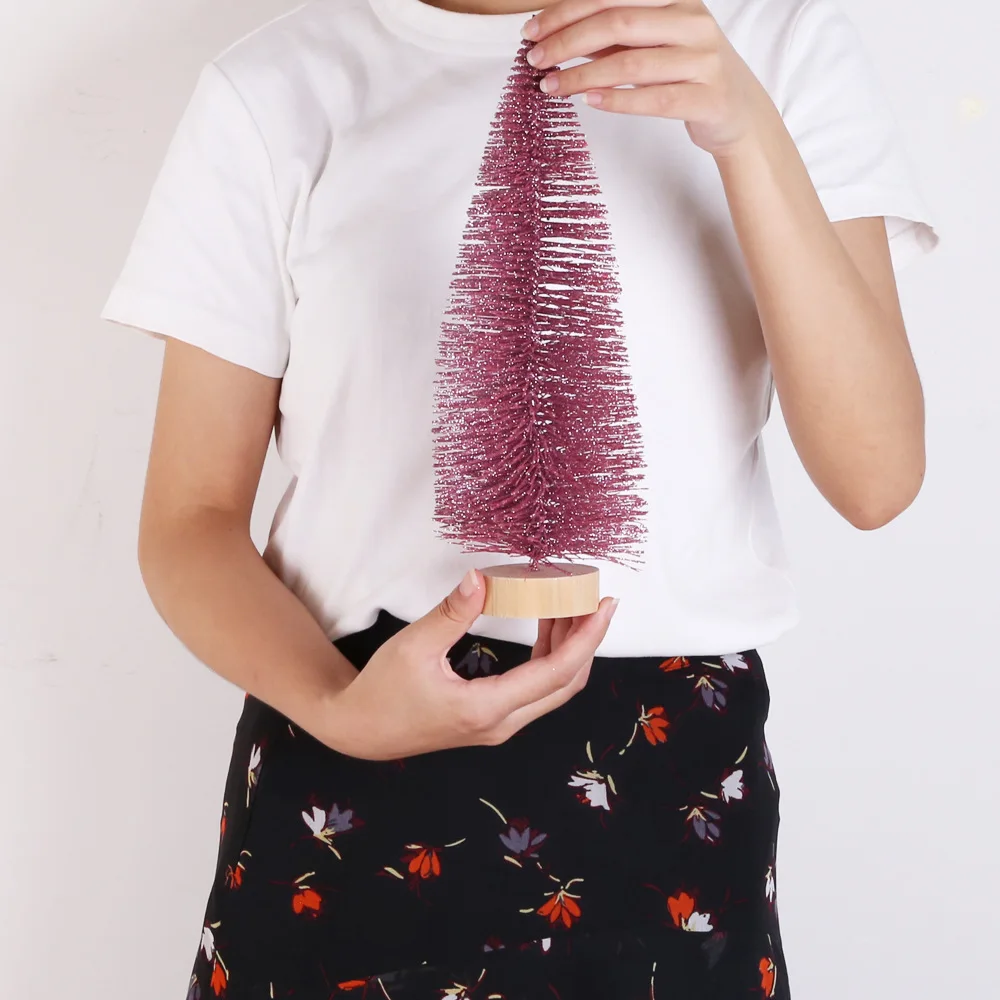 Мини елка розовое белое маленькое дерево с огнями рождественское ручное