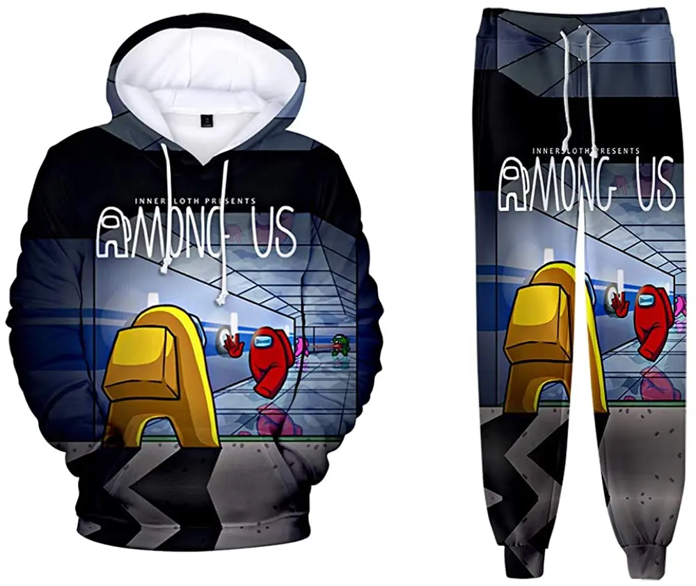 

Funny Kid's Among Us 3D Hoodies Two Piece Sets Tracksuit Sweatshirts+Jogger Pant Sunset Curve High quality Women/Men Suits