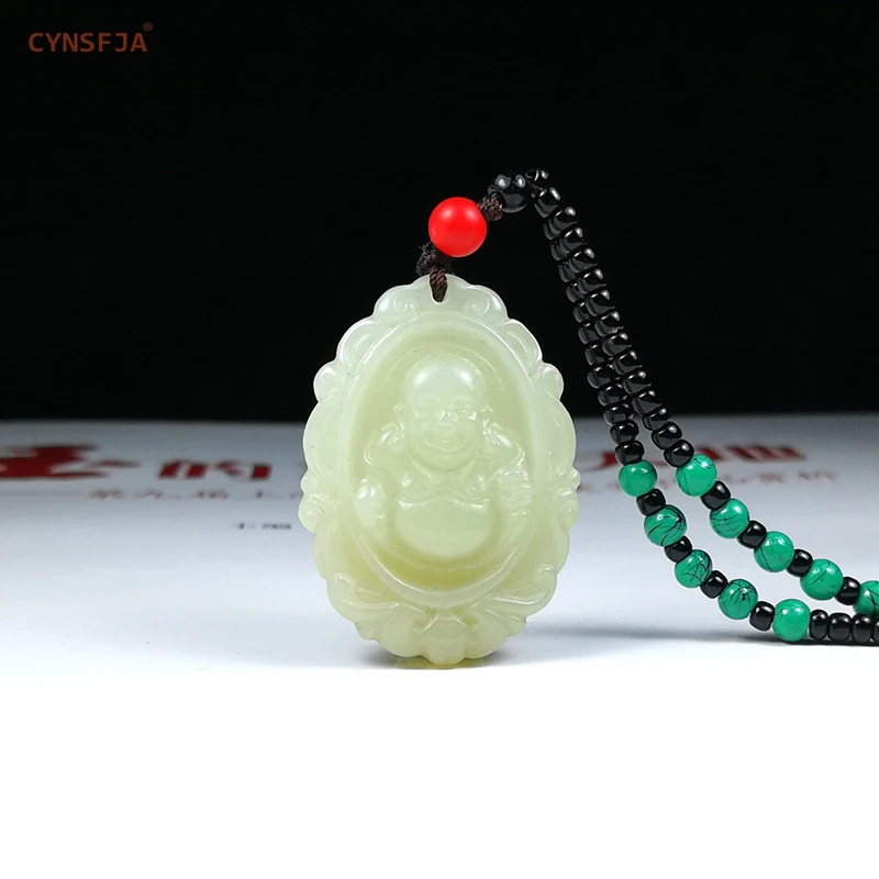 CYNSFJA настоящая сертифицированная подвескаиз натурального камня нефритовый Шарм