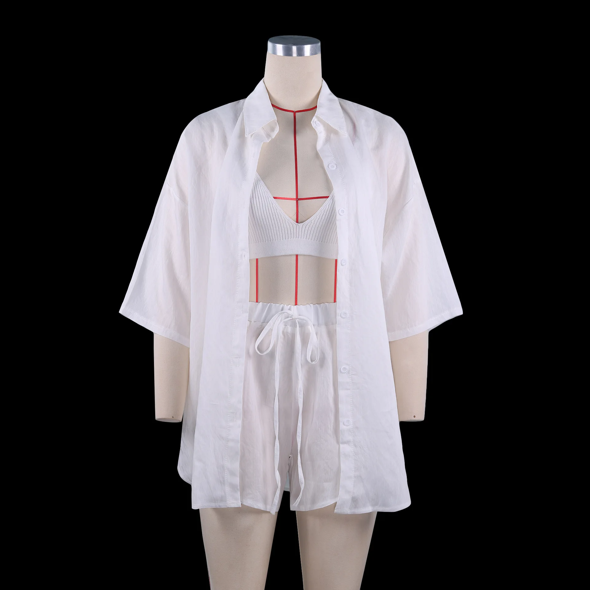 

Casual Turn-down Collar Shirt and Shorts Matching Set Loose Shirts Blouse Short Sleeve Top Fashion Outfits Summer